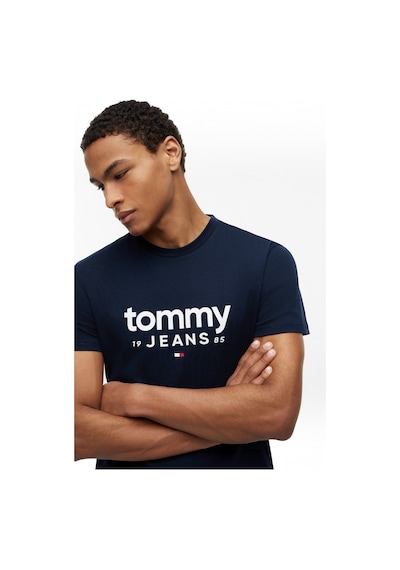 Tommy Hilfiger Tjm Slım Graphıc Tee Ext Erkek Mavi T-shirt - Dm0dm23376