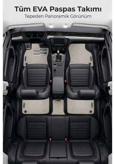 Otocraft Renault Clio 5 2019-2025 Uyumlu Beyaz 3d Havuzlu Eva Oto Paspas Takımı 5 Parça Araca Özel