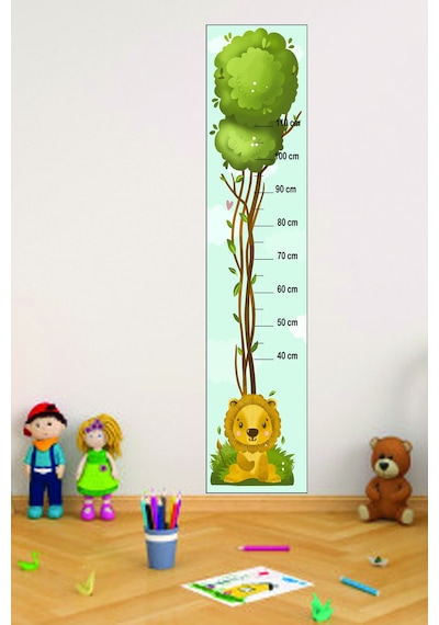 Minik Aslan Çocuk Odası Boy Ölçer Sticker 30x140 Cm