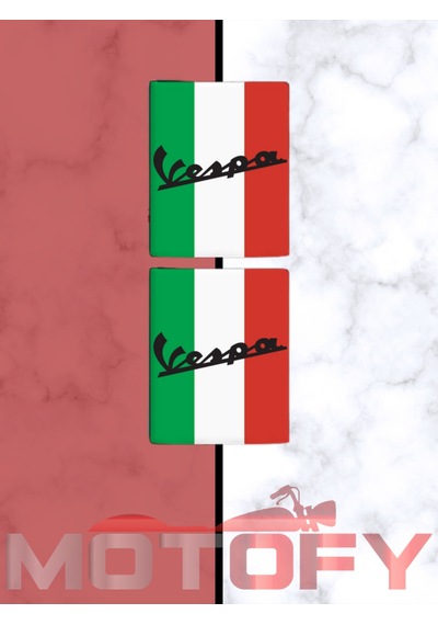 Vespa 3d Damla Logo 2 Li Sticker Kırmızı Beyaz Yeşil