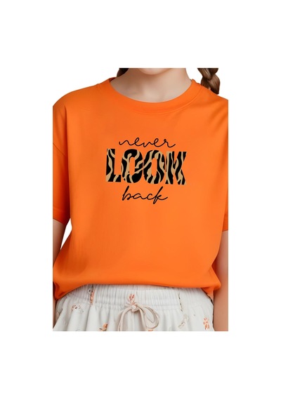 Fyk Kids Kız Çocuk Look Baskılı Tişört Turuncu