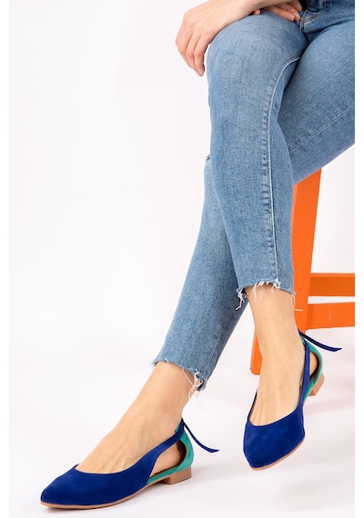 Fox Shoes Saks Mavi/su Yeşili Kadın Babet H726324002 Saks Mavi -Yeşil