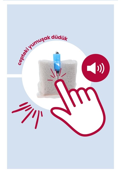 Düdüklü Cepli Sıvama Mama Önlüğü - Minik Penguen Bebek Önlüğü Koyu Mavi