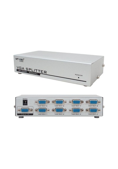 Powermaster Pm-2553 8 Port Vga Dağıtıcı Çoğaltıcı Splitter 9 Volt Adaptörlü 1920x1440 250mhz