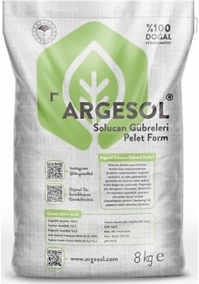 Argesol Tarım %100 Doğal Solucan Gübresi 8 KG Argesol Tarım %100 Doğal Solucan Gübresi 8 KG
