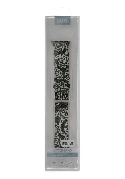 Apple Watch 38mm Creeper Desenli Kordon - Siyah Diğer