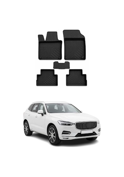 Volvo Xc60 -2 2017-2026 Uyumlu 4d Havuzlu Paspas Kauçuk Siyah 5 Parça