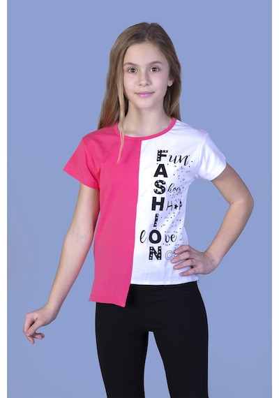 Toontoy Kids Toontoy Kız Çocuk Fasihon Garni Tişört Fuşya