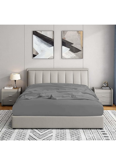 Soley Jersey %100 Pamuk Çift Kişilik 140 X 200 Lastikli Çarşaf Gri