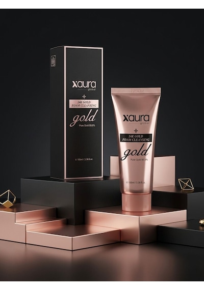Xaura Global 24k Gold Foam Cleansing 100 Ml %99.9 Saf Altın İçerikli Yaşlanma Karşıtı Yüz Temizlem