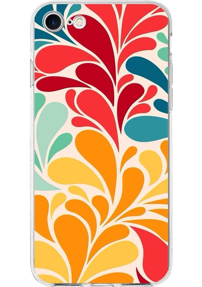 Apple Uyumlu iPhone Se 3 2022 İle 1mm Slim Fit Retro Renkler 5 Baskılı Şeffaf Kılıf