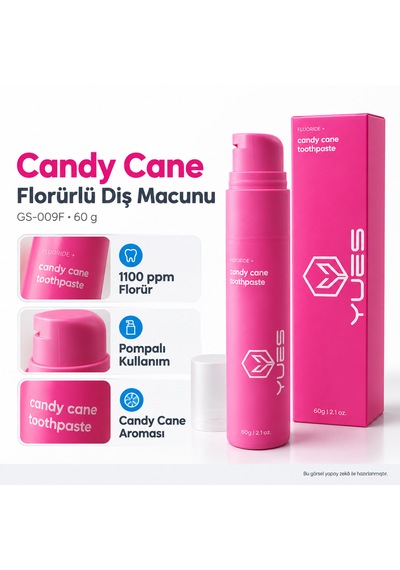 Yues Florürlü Pompalı Diş Macunu Candy Cane Aromalı 60 G Beyazlatma