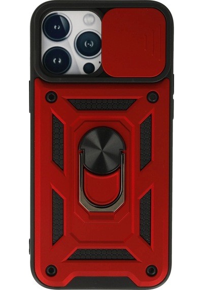 Newface - 512 - İphone 13 Pro Kılıf Pars Lens Yüzüklü Silikon - Matxzngz - - Kırmızı