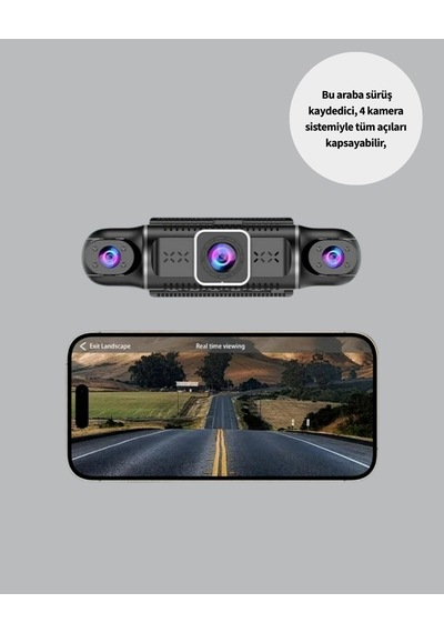 Gps Li 4 Kameralı Araç İç Dış Kayıt Sistemi 1080p Wifi Destekli 54009665