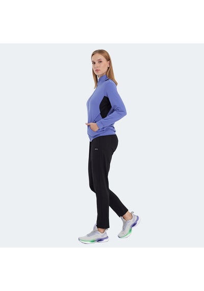 Slazenger RECTOR Kadın Fermuarlı Dik Yaka Cepli Mor Eşofman Takımı