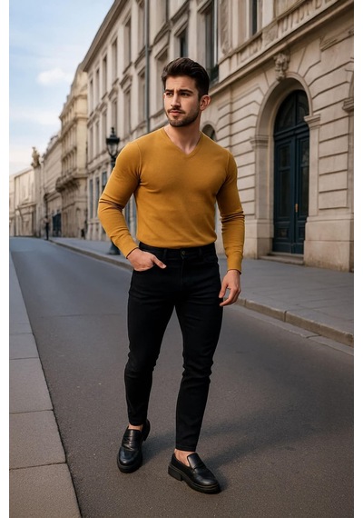 Erkek Koyu Lacivert Straight Fit Jean Pantolon 001