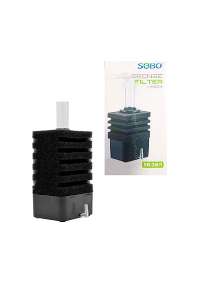 Sobo Sb-2601 Köşe Dikdörtgen Üretim Filtresi, Akvaryum İç Filtre, Biyolojik Sünger Filtre