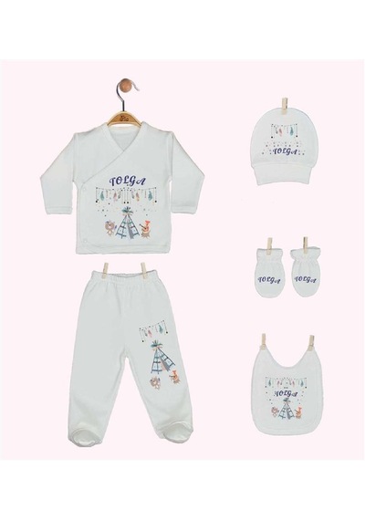 Pia Baby Gl 1942-08 İsme Özel Yastık Zıbın Set Krem