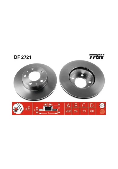 Trw Df2721 Fren Diski On 13005010080 1300501080 4246l2 2 Adettir