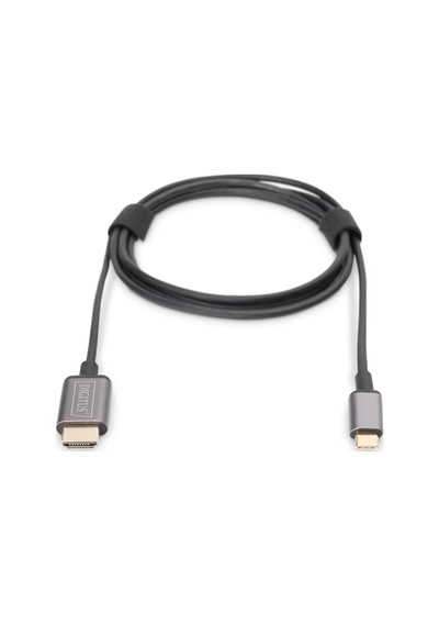 Digitus Usb-c &lt -&gt Hdmı Görüntü Adaptör Kablosu, Uhd 4k/30hz, 1.8 Metre, Siyah Renk, Metal Gövde&lt Br&gt Digitus Usb-c &lt -&gt Hdmı Video Adap