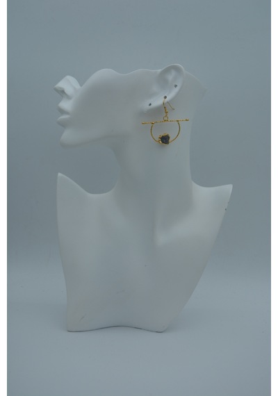 Stoneage Jewellery Kuvars Taşlı Taşarım Küpe Altın Rengi Altın