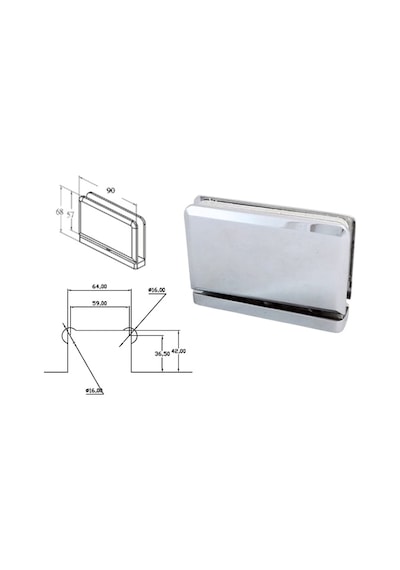 HT-3060-PSS YAYLI CAM KAPI MENTEŞESİ PİVOT