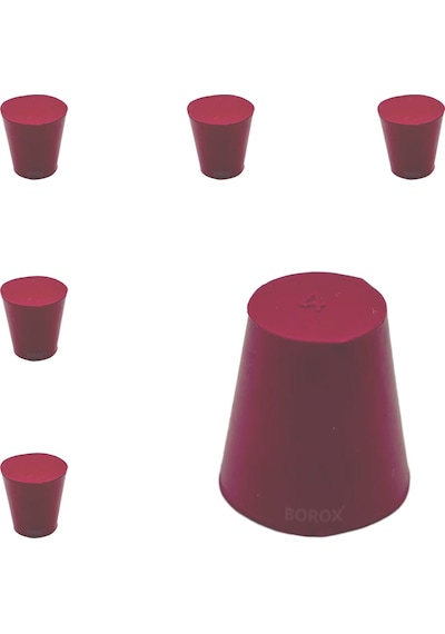 Borox Kauçuk Tıpa No.4 15 x 21 x 22 MM NS19/26 5 Adet