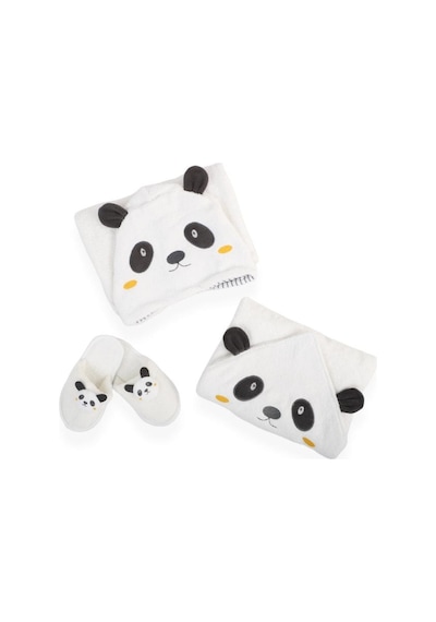 Bebitof %100 Pamuk Panda Desenli Bornoz Seti Bbtf.byz.30037 0 - 24 Ay