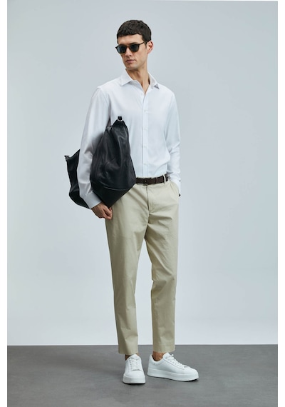 Lufian Plus Smart Chino Bej Erkek Pantolon 111190339 Bej
