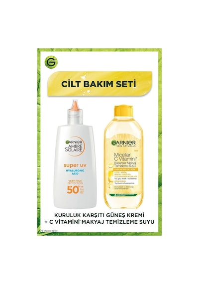 C Vitamini Kusursuz Makyaj Temizleme Suyu & Ambre Solaire Koyu Leke Karşıtı Güneş Koruyucu Yüz Kremi pktcvtmkyjtmzlmgnskrm-9268