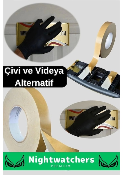 Extra Güçlü Uzun Ömürlü Kuvvetli Yapışkan Kolay Uygulanır İz Bırakmaz Çift Taraflı Köpük Bant 2 Adet