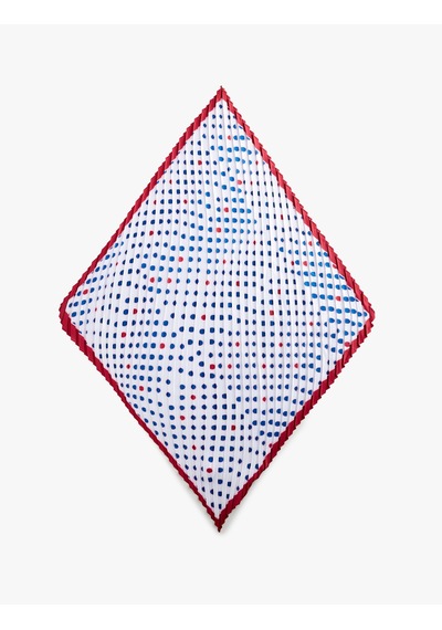Koton Pileli Puantiyeli Saten Kare Fular Bandana Kırmızı 6sak50139aa