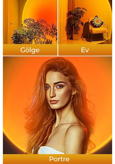 Günbatımı Işıklı 180 Derece Dönebilir Gece Lambası