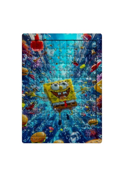 Ghostbastır Design Sünger Bob 99 Parça Ayaklı Puzzle Dekoratif Çocuk Yapbozu 006