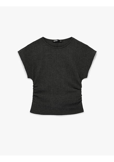 Koton Bürümcük Kumaş Slim Fit Kısa Kollu Bisiklet Yaka Drapeli Dokulu Tişört Antrasit 6sak50168ek Antrasit Koton Bürümcük Kumaş Slim Fit Kısa Kollu Bisiklet Yaka Drapeli Dokulu Tişört Antrasit 6sak50168ek Antrasit