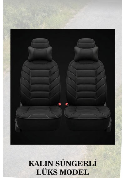 Fiat Egea Cross 2025 Uyumlu Siyah Renk Premium Lüks 2 Adet Minder Ve Yastık