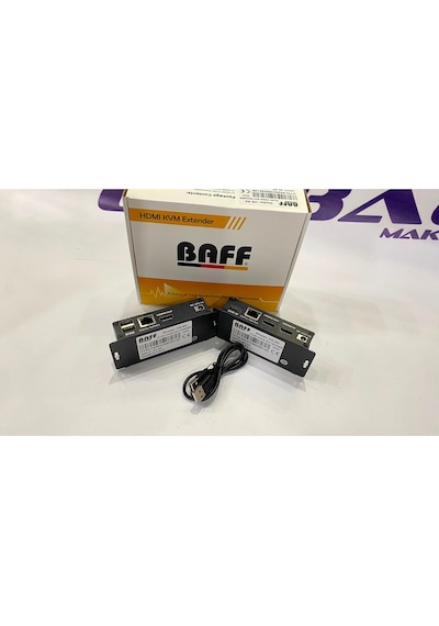 Baff He-60 2k Kvm Hdmı Extender 60 Metre Tek Cat6 Kablo İle 1080p Mesafe Uzatıcı