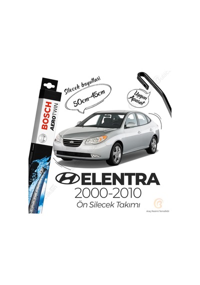 Hyundai Elantra Muz Silecek Takımı 2000-2010 Bosch Aerotwin N11.5020
