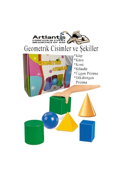 Geometrik Cisimler Ve Şekiller Büyük Boy 1 Paket Matematik Ders Materyali 10 Cm 6 Parça Prizma Küp Silindir Küp Koni