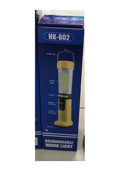 Hk-802 Şarjlı 30 Beyaz + 20 Mavi-kırmızı Smd Led / 55 Cob Ledli 5 Modlu Çalışma Lambası Mavi Mavi