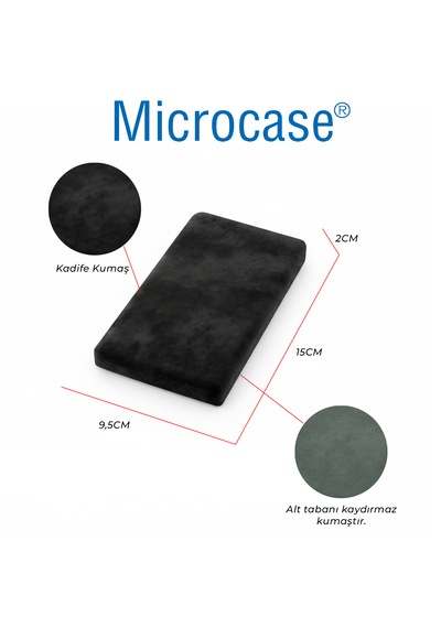 Microcase Ortopedik Mouse Bilek Destek - Kaydırmaz Taban Ergonomik Mouse Önü Bilek Destek Pedi - Al5373 Siyah