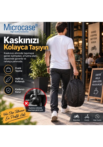 Tr Kask Taşıma Çantası Fermuarlı Geniş İç Hacimli Motosiklet Bisiklet Scooter Kask Çantası 44 X 28 X 24 Cm Al5 Genel