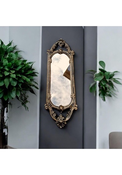 Peramari Dekoratif Polyester Tekli Niş Ayna Gold Eskitme Gold Eskitme 63 X 30 Diğer
