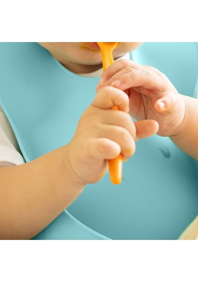 Wee Baby Nanninom Silikon Mama Önlüğü Mavi