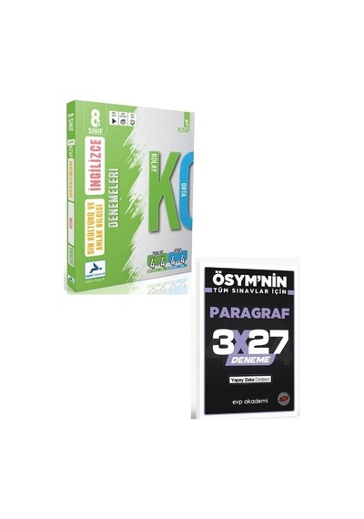 Paraf 2027 8. Sınıf Din Kültürü Ve Ahlak Bilgisi - İngilizce Orta Zor Denemeleri 1. Kitap+ Evp Akademi Paragraf