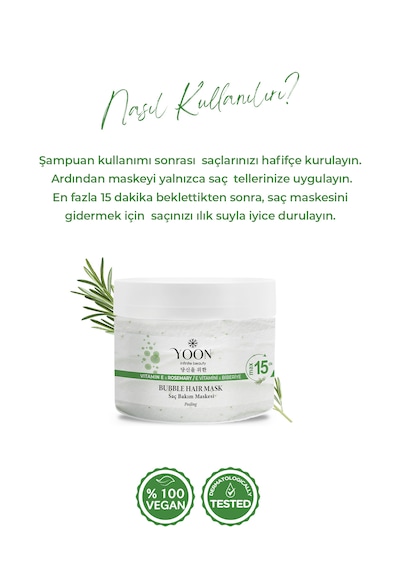 Yoon E Vitamini Peeling Etkili  Biberiyeli Saç Maskesi 250 ML