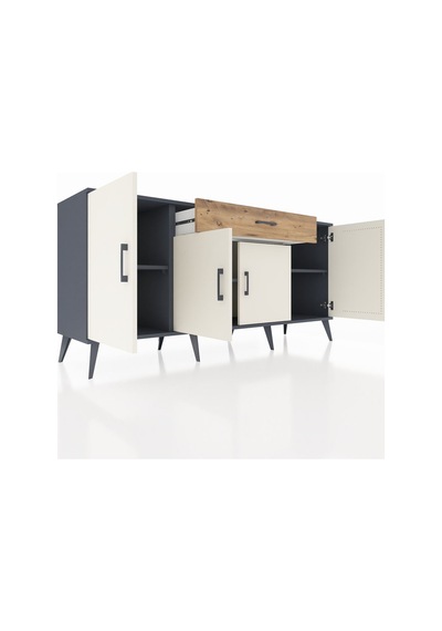 Hyperion Konsol 3 Raflı Tek Çekmeceli 4 Kapaklı 176x44x83 Antrasit-aytaşı/çam Aytaşı/çam Hyperion Konsol 3 Raflı Tek Çekmeceli 4 Kapaklı 176x44x83 Antrasit-aytaşı/çam Aytaşı/çam