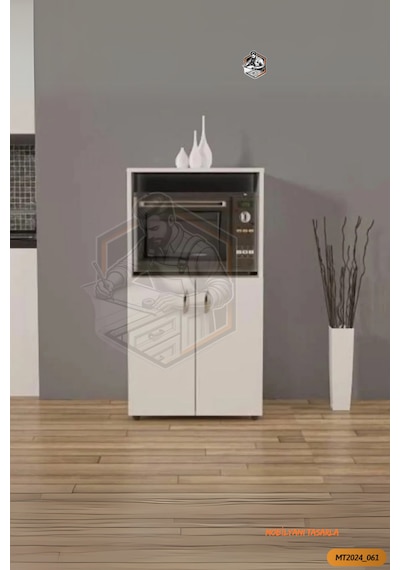 Tamamı Mdf Mini Fırın Dolabı 2 Kapaklı Çok Amaçlı Mutfak Dolabı
