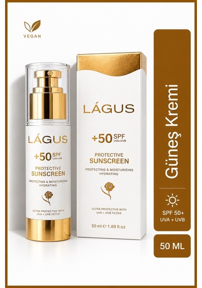 Lágus UVA/UVB Suya Dayanıklı Koruyucu Bakım Güneş Kremi SPF50+ 50 ML