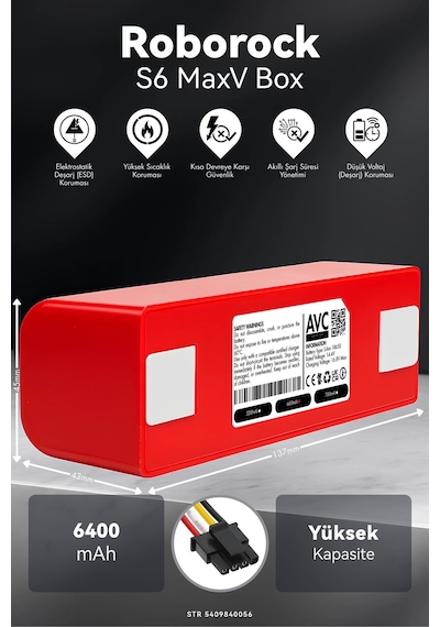 Roborock S6 Maxv 6400mah Box Robot Süpürge Bataryası K.k